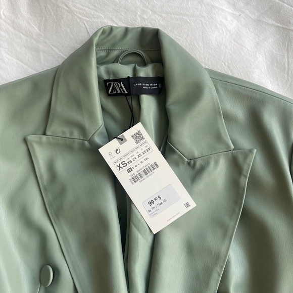 NWT Zara Leather Blazer - Picture 3 of 4